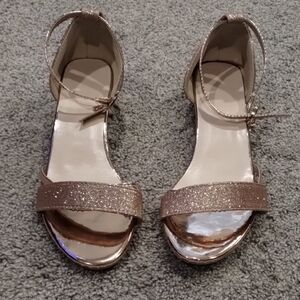 Elegant Glitter Strap Heels